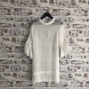Via Signoria Silk Ivory Elegant Dress Size S